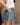 Kate Denim Flared Drawstring Mini Skirt - close side view