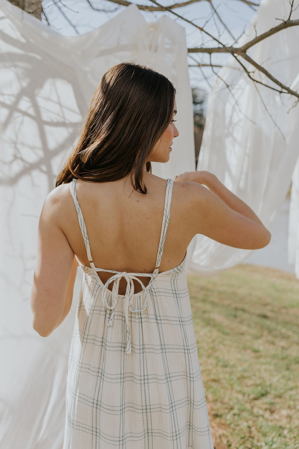 Milana Ivory & Blue Plaid Maxi Dress - Lizard Thicket Milana Ivory & Blue Plaid Maxi Dress - Lizard Thicket