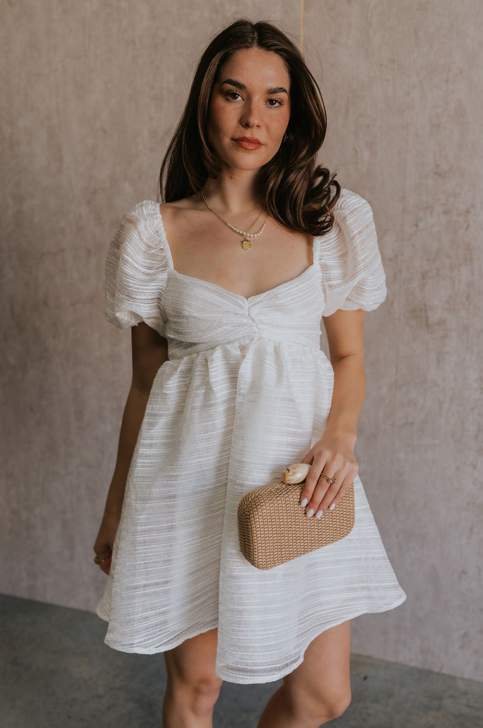 white short puff sleeve dress White Surplice Puff Sleeve Mini Dress | Womens | Small (Available in XS) | 100% Rayon | Lulus Exclusive | Casual Dresses