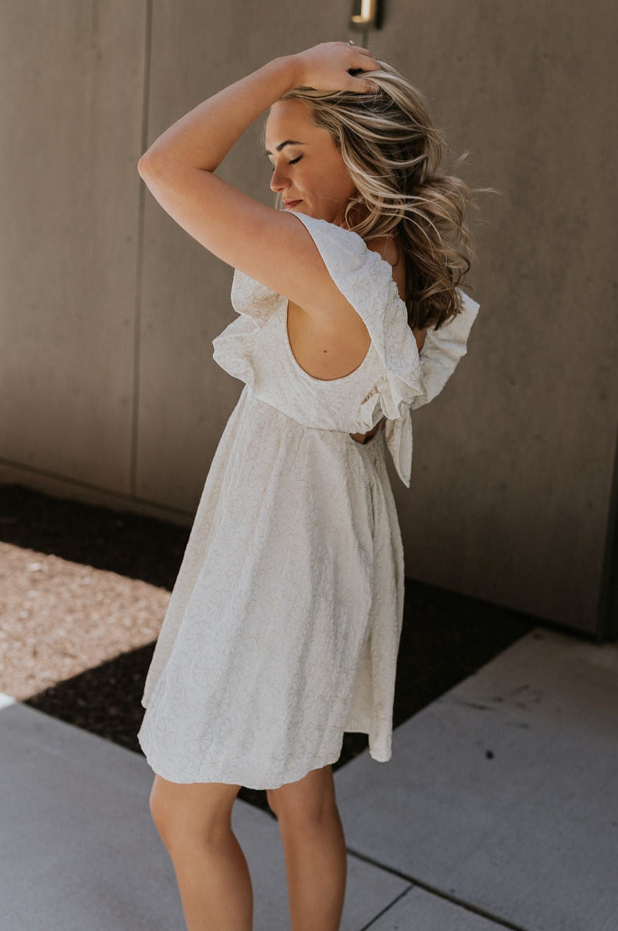 Rhea White Floral Ruffle Mini Dress - Lizard Thicket