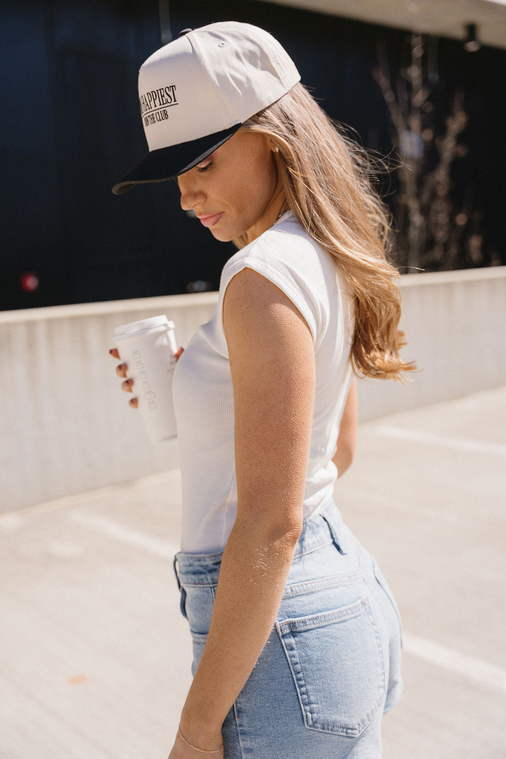 Solana White Ribbed Short Sleeve Bodysuit- close up side view