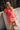 Raegan Coral Quarter Zip-Up Dress- full body view