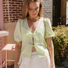 Belinda Green Gingham Tie-Front Top - front view