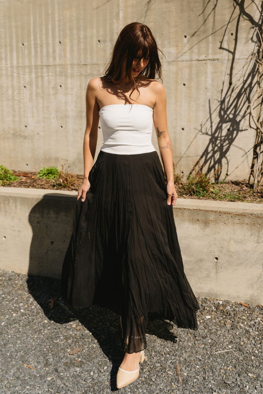 Color Block Maxi Dress Sabrina White & Black Strapless Dress - Lizard Thicket Color Block Maxi Dress Sabrina White & Black Strapless Dress - Lizard Thicket
