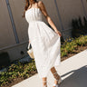 Portia White Jacquard Strapless Midi Dress - full body front view