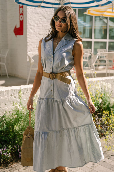 aliyah midi dress Aliyah Light Sage Raffia Belt Midi Dress M