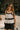 Maia Black & Natural Linen Flare Tank- front top view