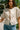 Remy Oatmeal Multi Floral Stitch Scallop Top- front view