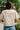 Remy Oatmeal Multi Floral Stitch Scallop Top- close up back view