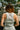Arden Sage Lace Trim Tank Top- close up back view