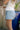 Hallie Blue & White Striped Denim Skort - close up back/side