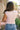 back view of Brighton Pink Lace Short Sleeve Top
