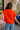 back view Poppy Red & White Short Sleeve Top