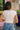 back view of Brighton White Lace Short Sleeve Top