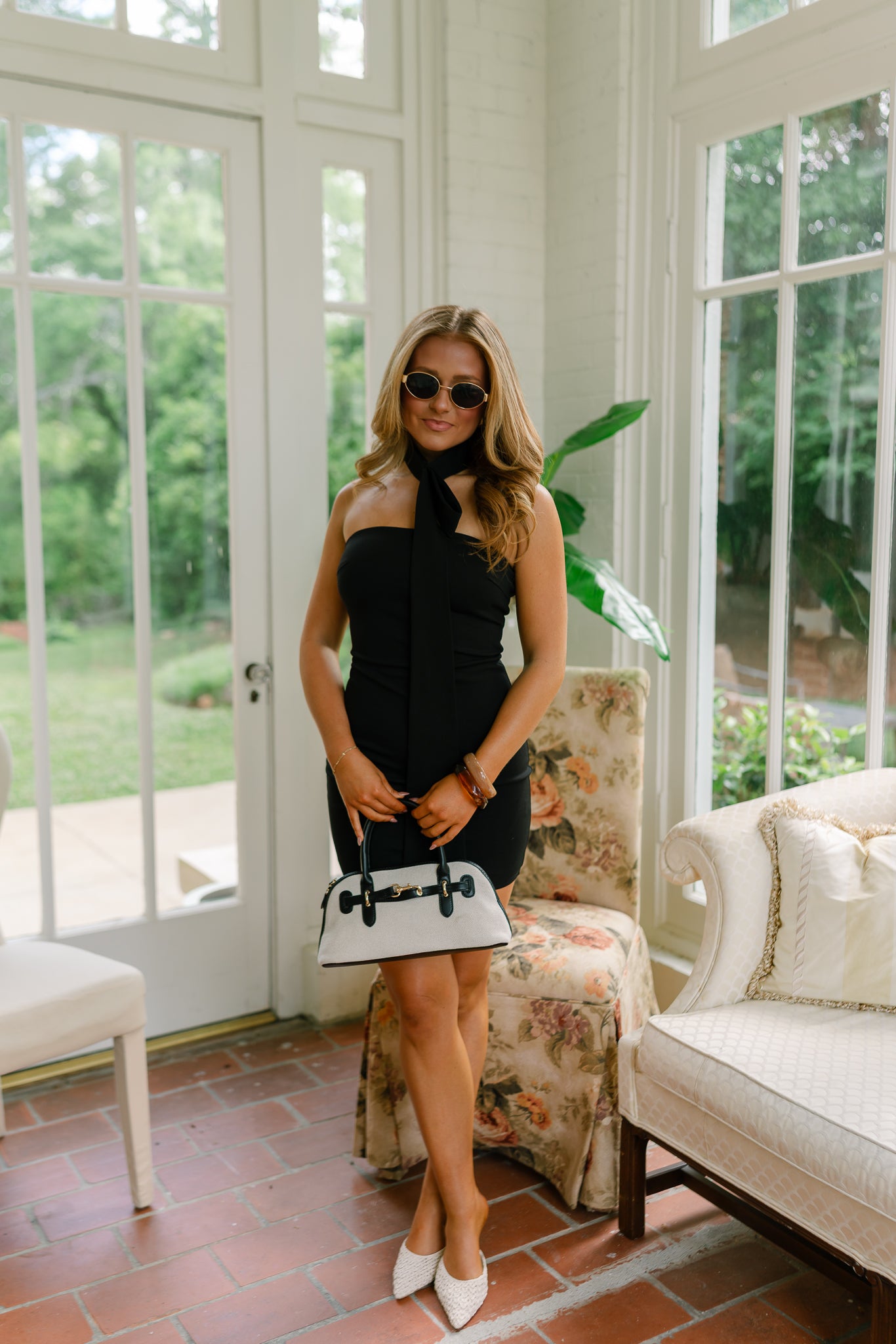 Molly Black Scarf Mini Dress - Lizard Thicket Molly Black Scarf Mini Dress - Lizard Thicket