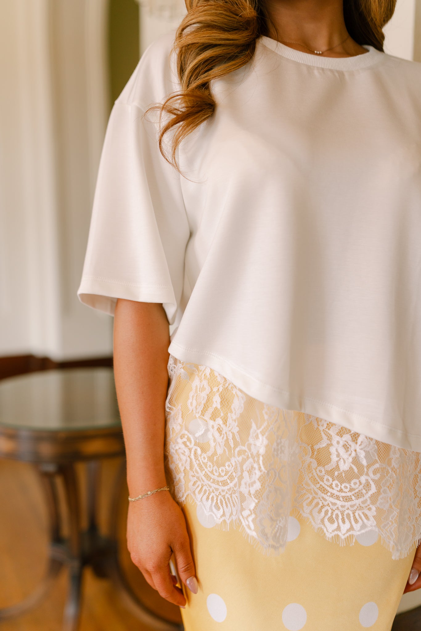 Tessa White Lace Trim Top - Lizard Thicket