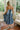 back view of Savannah Blue Stripe Strapless Midi Dress