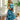 front view of the Wren Navy And Green Stripe Midi Dress