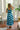 back view of the Wren Navy And Green Stripe Midi Dress
