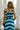 back view of the Wren Navy And Green Stripe Midi Dress