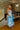 front view of the Merritt Blue &amp; Blush Floral Midi Dress