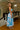 side view of the Merritt Blue &amp; Blush Floral Midi Dress