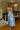 backview of the Merritt Blue &amp; Blush Floral Midi Dress