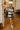 Maia Black & Natural Linen Shorts- full body view