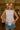 Tasha White Lace Flare Tank Top -close  front view