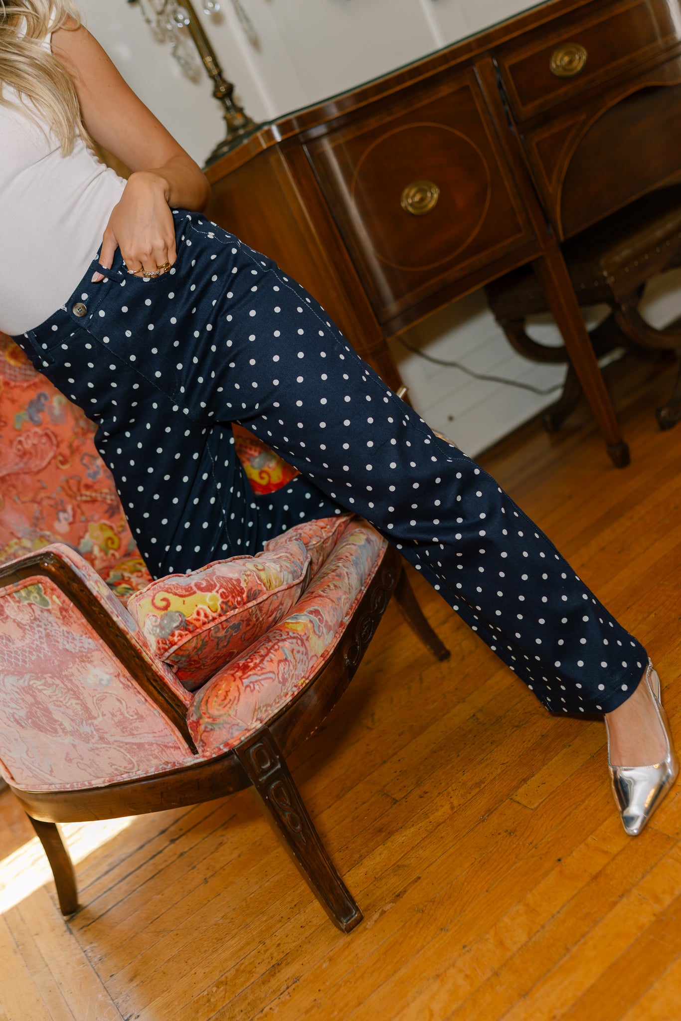 ※専用Cross＆Cloth Polkadotprintstraighpants Cleo Polka Dot Pants - Lizard Thicket