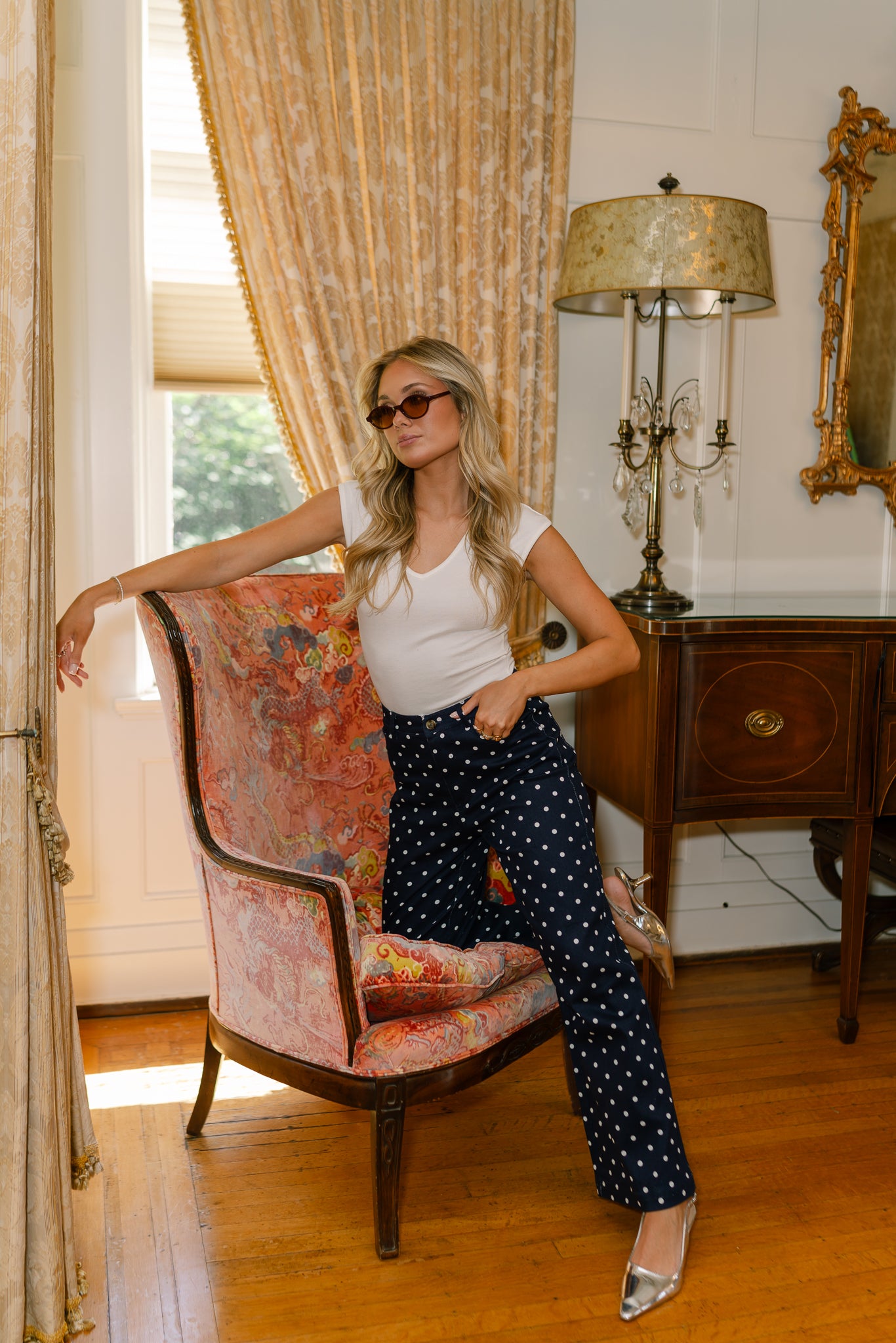 Cleo Polka Dot Pants - Lizard Thicket