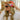 Krista Floral Satin Scarf - side view on head