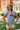 Rachel Heather Grey & Red Lobster Short Sleeve Top- top view