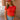 Laura Red & White Scallop Short Sleeve Top- front top view