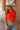 Laura Red & White Scallop Short Sleeve Top- front top view