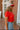 Laura Red & White Scallop Short Sleeve Top- front side view