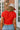 Laura Red & White Scallop Short Sleeve Top- back view