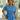 Sloane Blue Pleated Waist Short Sleeve Top- close up front view