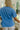 Sloane Blue Pleated Waist Short Sleeve Top- close up back view