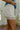 Lila Cream Lace Trim Shorts - close up of side