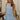 Alana Blue Pleated Scallop Mini Dress- front view