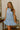 Alana Blue Pleated Scallop Mini Dress- front view
