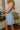 Alana Blue Pleated Scallop Mini Dress- close up side view