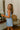 Alana Blue Pleated Scallop Mini Dress- full side view