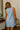 Alana Blue Pleated Scallop Mini Dress- back view