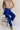 Front view of female model wearing the Freya Cobalt Blue Straight Leg Pants which features Cobalt Blue Cotton Fabric, Wide Pant Legs, Elastic Waistband and Two Side Pockets