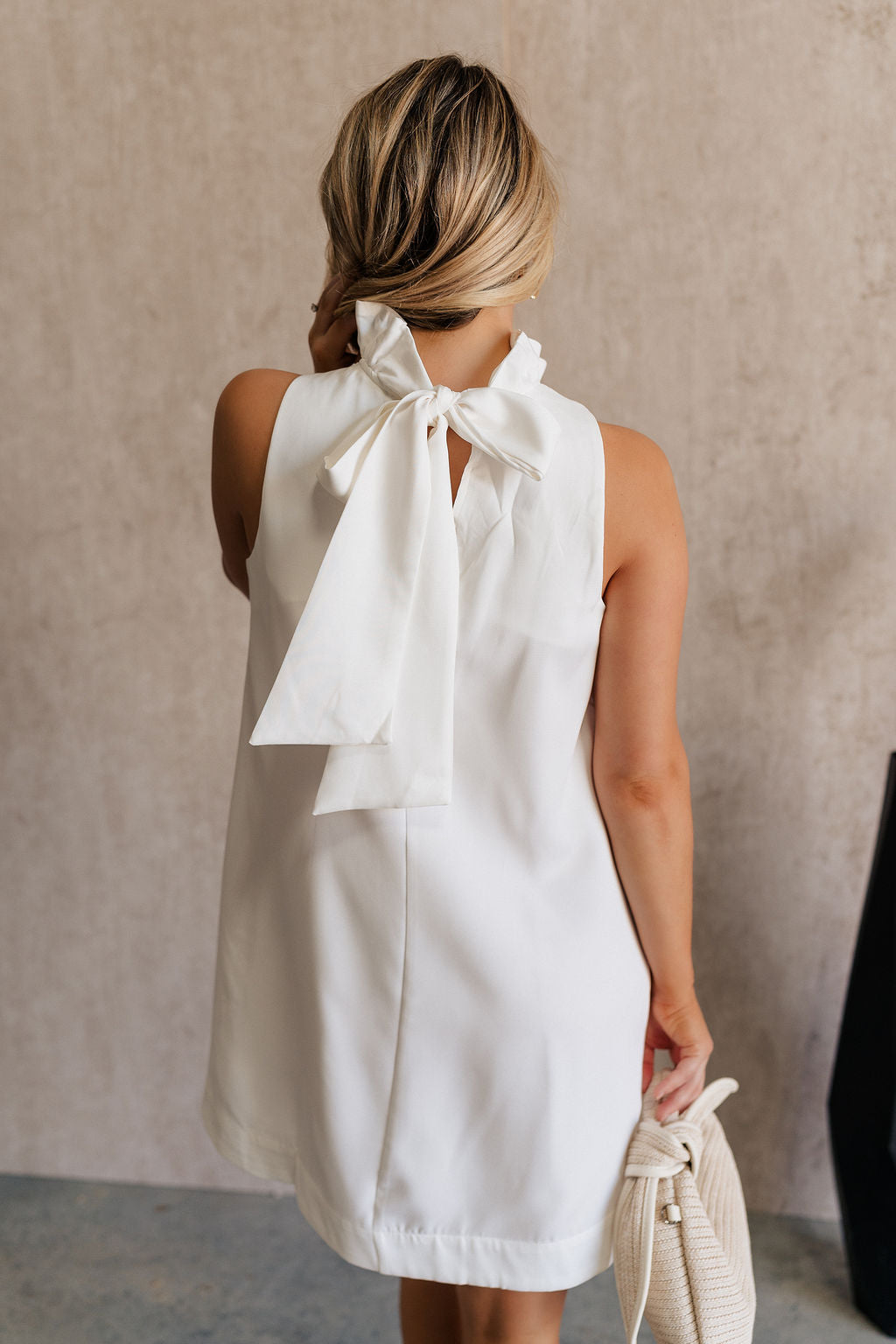 Mara Sleeveless Mock Neck Tie Back Dress - Lizard Thicket Mara Sleeveless Mock Neck Tie Back Dress - Lizard Thicket