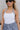 Zoey White & Black Halter Tank Top - close front view