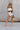 Caroline Oatmeal & Black Linen Tank Top - full body front view