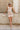 Emerson Taupe & White Linen Mini Dress- full body view
